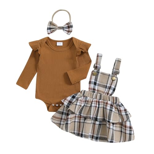 MERSARIPHY Baby Girl Christmas Outfit Baby Romper Suspender Skirt Christmas Overall Dress Festival Set
