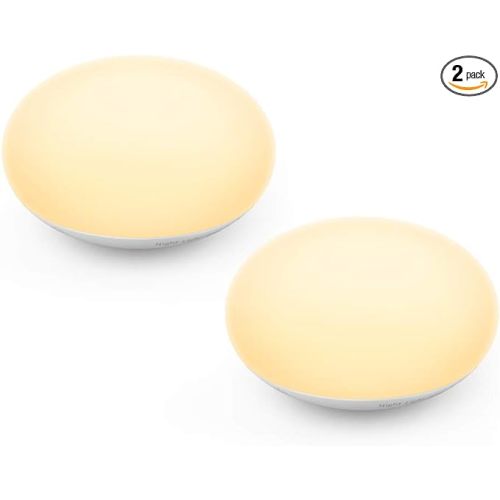 EASZZZ Baby Night Light, Nursery Night Lamp for Breastfeeding, Soft BPA FREE Silicone Touch Night Lamp, Eye Caring, Easy Flip Design, Stepless Dimming, 2-Pack