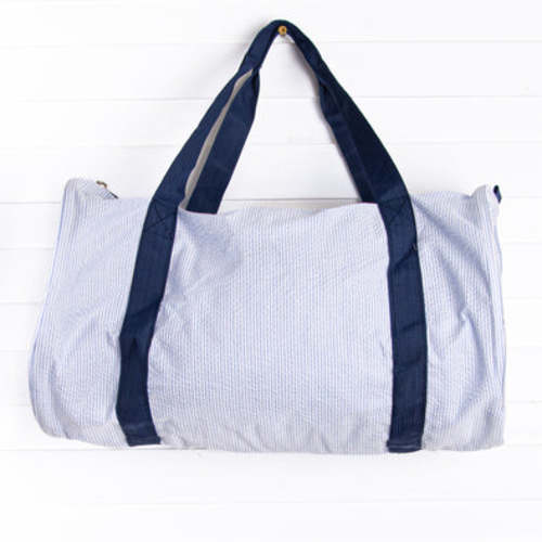 Overnight Duffle, Blue Seersucker