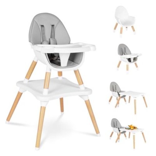 Gofirst 6 in 1 Convertible High Chair for Babies and Toddlers, Baby Chair Gray