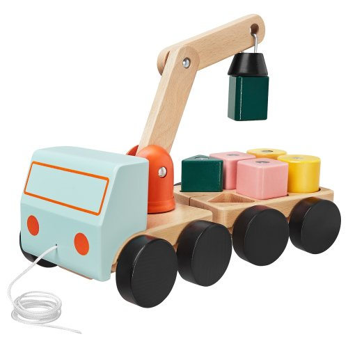 UPPSTÅ Crane with blocks - multicolor/beech