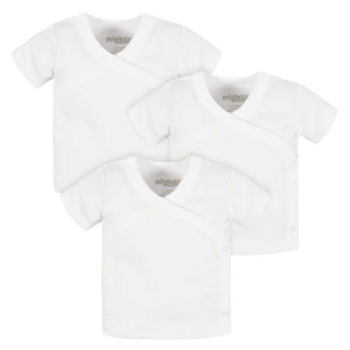 Mighty Goods 3-Pack Baby Neutral White Short Sleeve Side Snap Tee — buybuy BABY