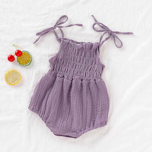 Rciityk Purple Baby Girls Rompers Newborn Toddler Girl Clothes Gift Set Infant Adjustable Straps Summer Bodysuit Tops Outfits (0-18Month)
