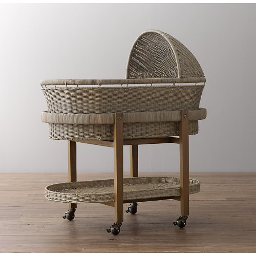 RH Heirloom Wicker Bassinet