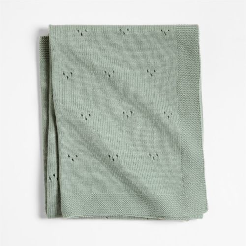 Personalized Pointelle Knit Verte Green Baby Stroller Blanket