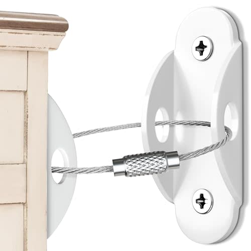 4our Kiddies 6 Pack Furniture Wall Anchors, Anti Tip Furniture Anchors for Baby Proofing, Secure 400 Pound Furniture to Wall Prevent Falling, Earthquake Straps for Child Safety (White)