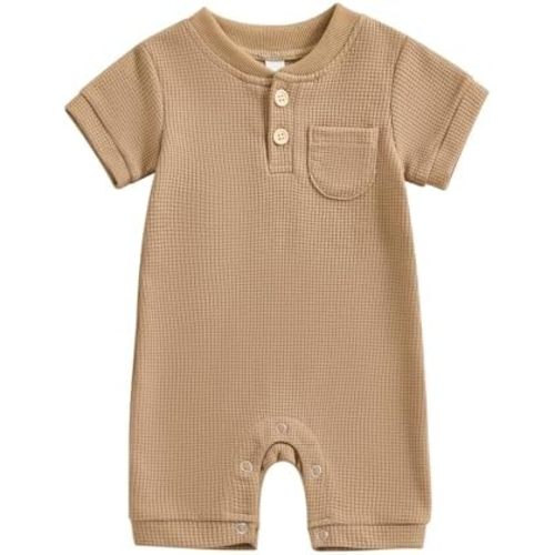 Kuriozud Newborn Infant Unisex Baby Boy Girl Clothes Button Romper Jumpsuit Basic One Piece Outfits