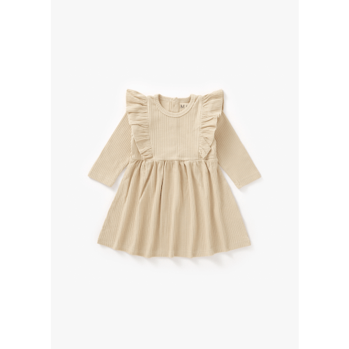 Ribbed Flutter Dress | Honey