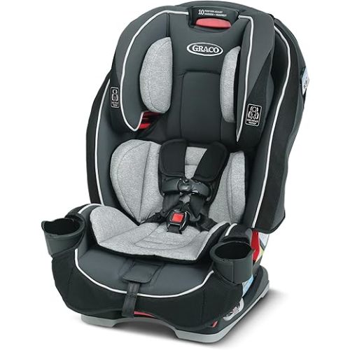 Graco SlimFit 3-in-1 Convertible Car Seat, Ultra-Space-Saving Design, Darcie, Suitable for Rear and Forward-Facing, Highback Booster Seat with 10-Position Headrest
