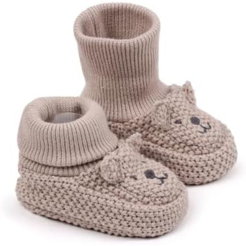 Newborn Baby Boys Girls Booties Knit Cartoon animal Booties Warm Soft Cozy Socks Shoes for Baby Shower Table Decorations