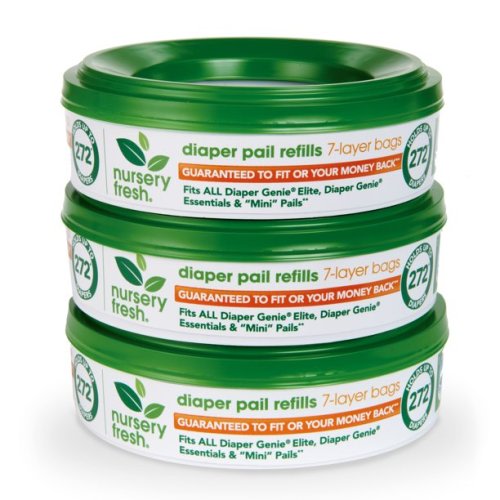 Nursery Fresh Diaper Pail Refills, 3 Pack, 816 Count