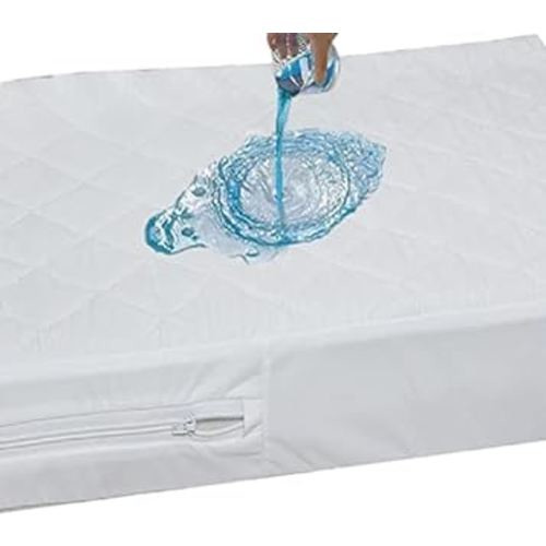 Niagara Waterproof Quilted Crib Zip Mattress Protector 6 Sided Waterproof Pad Encasement Cover Soft Thick Absorbent 28x52x5 Inches Quilted encsaement Crib 28x52x7