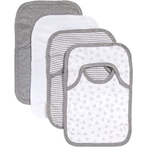 Burt's Bees Baby Bibs, Lap-Shoulder Drool Cloths, 100% Organic Cotton with Absorbent Terry Towel Backing