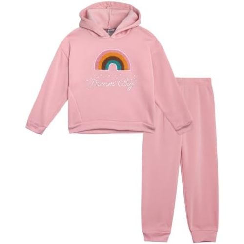 Real Love Toddler Girls' Jogger Set - 2 Piece Soft Fleece Pullover Hoodie and Jogger Pants - Girls Sweatsuit Set (2T-6X)
