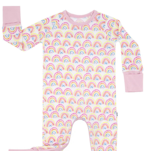 Pastel Rainbows Crescent Zippy - Little Sleepies