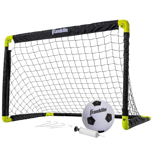 Franklin Sports Kids Mini Soccer Goal Set - Backyard + Indoor Mini Net and Ball Set with Pump - Portable Folding Youth Soccer Goal - Perfect Kids Toy - 36" x 24"