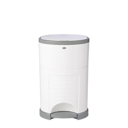 Diaper Dekor EKO MINI Diaper Pail, White, ONLY Eco-Friendly Diaper Pail Made with 70% Recycled Materials, Hands-Free: Step–Drop–Done, Cost-Effective Refill System