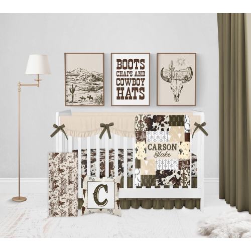 Western Baby Bedding Crib Sets Boy, Baby Boy Crib Bedding Set, Cowboy Nursery Bedding, Baby Boy Bedding, Western Nursery Decor, Mini Crib