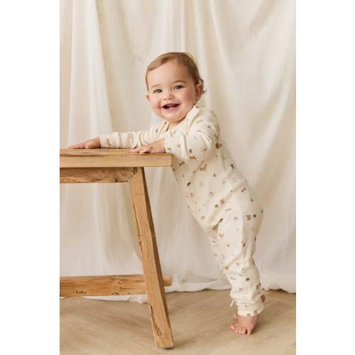 Organic Cotton Reese Zip Onepiece - Forest Gathering