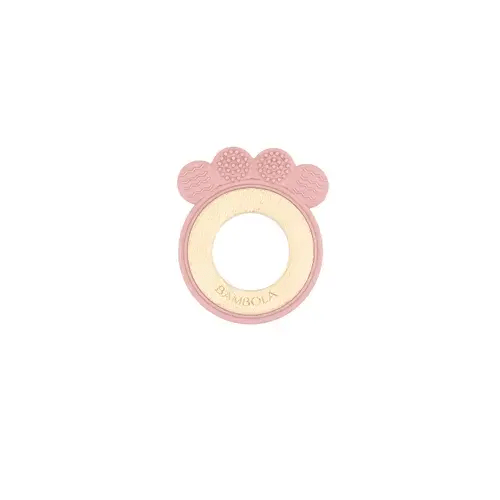 Bambola The Label Knuckled Ring Teether - Rose | Baby Bunting AU