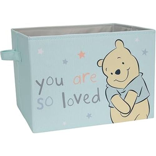 Lambs & Ivy Disney Baby Winnie The Pooh Blue Foldable Storage Basket/Container