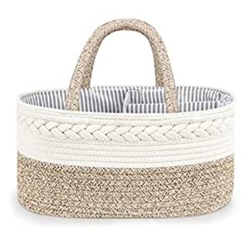 Amazon.com : Maliton Baby Diaper Caddy Organizer, Stylish Cotton Rope Baby Basket Nursery Storage Organizer for Changing Table, Extra Large Diaper Caddy for Baby Stuff, Baby Registry Must Haves : Baby