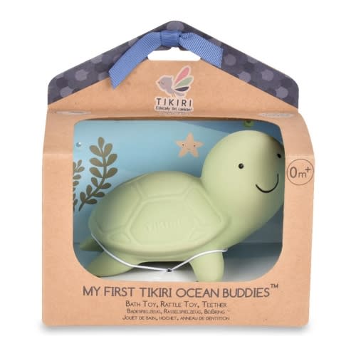 Turtle Organic Natural Rubber Rattle, Teether & Bath Toy