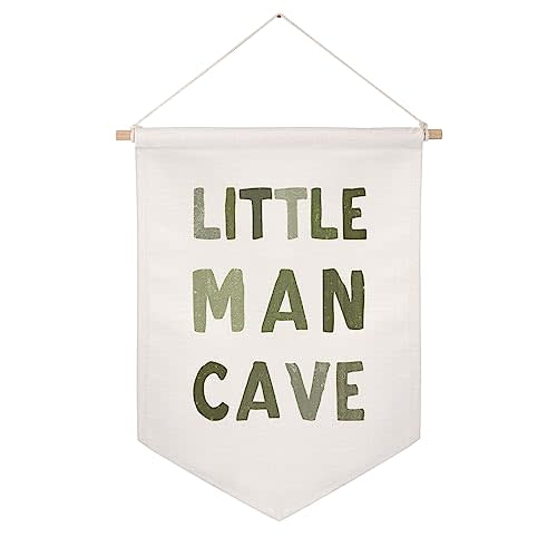 Little Man Cave Pennant Flag Wall Art Banner, Kids Room Decor, Nursery Wall Decor, Little Man Cave Sign, Hanging Canvas Banner, Baby Boy Wall Art, Kids Wall Art, Boys Room Decor, Boy Nursery Decor