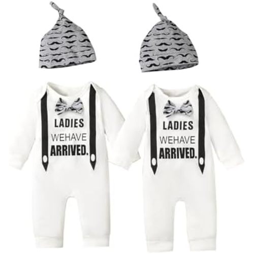Baby Boy Matching Outfit Newborn Boy Twins Bodysuit Ladies We Have Arrived Romper
