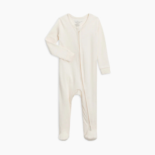 Colored Organics Peyton Zipper Sleeper - Ivory, 0-3 M