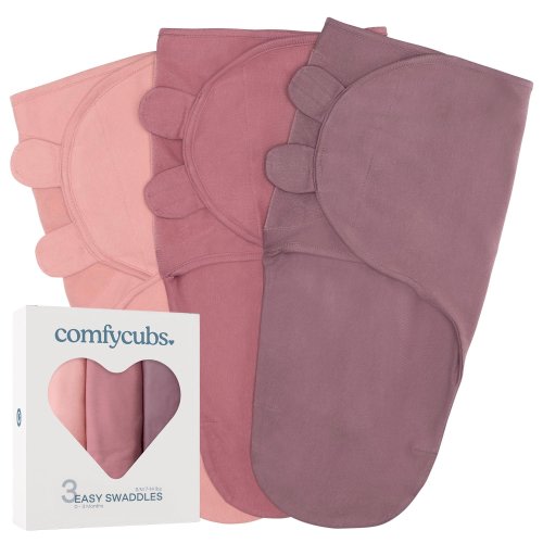 Swaddle Blankets for Baby Girl & Boy 3 Pack Sleep Sack Velcro by Comfy Cubs