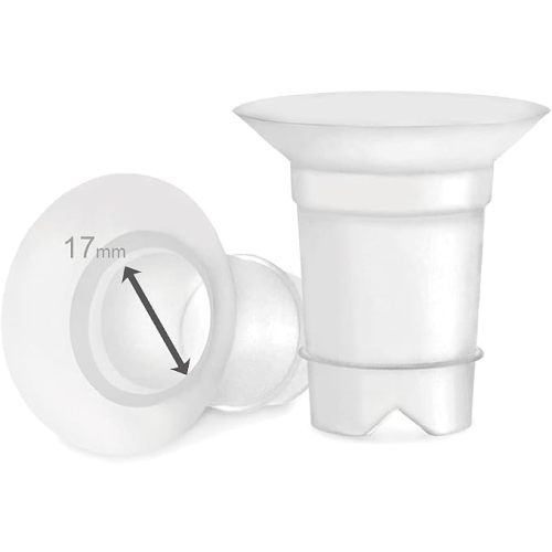 Maymom Flange Inserts 17 mm for Medela, Spectra 24 mm Shields/Flanges, Momcozy/Willow Wearable Cup. Compatible with Medela Freestyle, Harmony to Reduce 24mm Nipple Tunnel Down to 17 mm; 2pc/Each