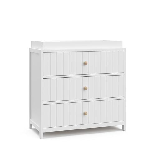 Graco Teddi 3 Drawer Chest with Changing Table Topper (White)