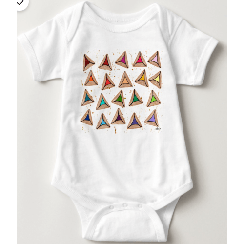 Rainbow Hamantaschen Baby Onesie