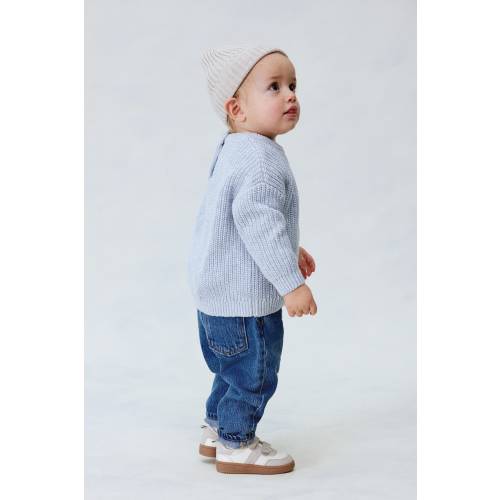 PATENT-KNIT COTTON SWEATER