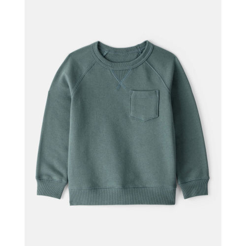 Toddler Boy Solid Fleece Long-Sleeve Sweatshirt - Green - Carter's | Carter's