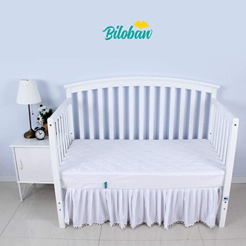 Zippered Crib Mattress Protector - Waterproof Crib Mattress Encasement, Breathable and Absorbent, 6 Sides Fully Encased Cover, 2 Pack, Microfiber