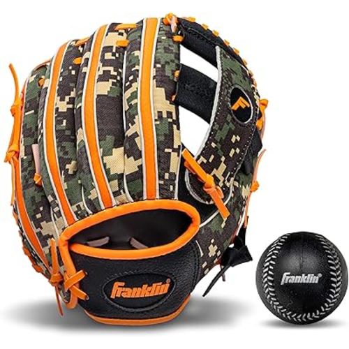 Franklin Sports Kids Baseball Gloves - RTP Youth Teeball Glove + Ball Set - Boys + Girls Teeball Mitt Set - Kids + Toddlers - 9.5"