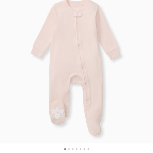 Solid Rib Organic Cotton Sleep And Play Ranunculus