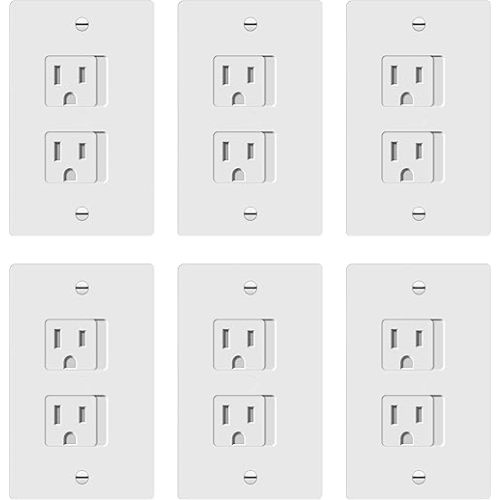 ENERLITES Child Proof Outlet Cover, Self-Closing, Fits Both Duplex and Decorator Outlet, Safety Design, Tamper-Resistant Socket Plug for Receptacle, Size 4.75" x 3.9", 8800-TR, White 6 Pack