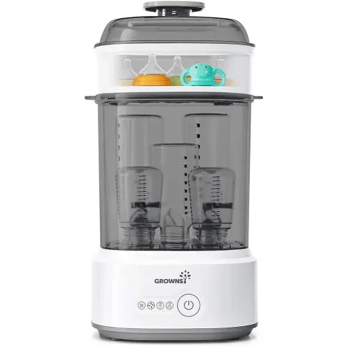 Bottle Sterilizer and Dryer, Compact Electric Steam Baby Bottle Sterilizer (Esterilizador de Biberones), Bottle Sanitizer for Baby Bottles, Pacifiers, Pump Parts Black