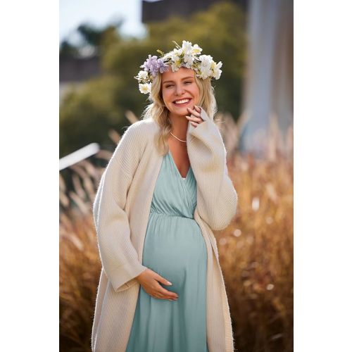 Ekouaer 3 in 1 Labor/Delivery/Hospital Gown Maternity Dress Nursing Nightgown Sleepwear for Breastfeeding