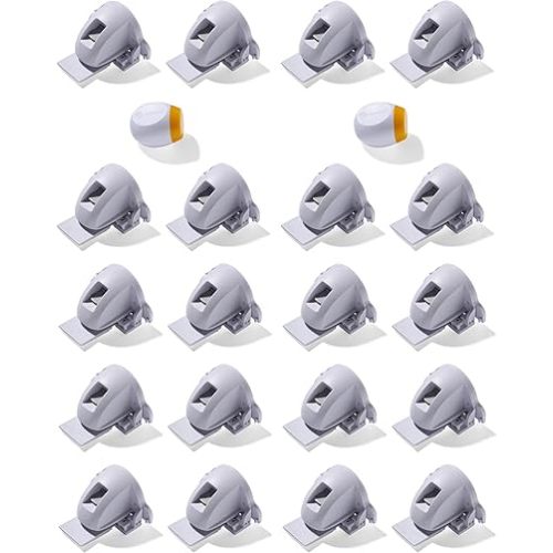 Safety 1st Adhesive Magnetic Cabinet Locks, Includes 20 Child Locks for Cabinets & Drawers, 2 Keys, White