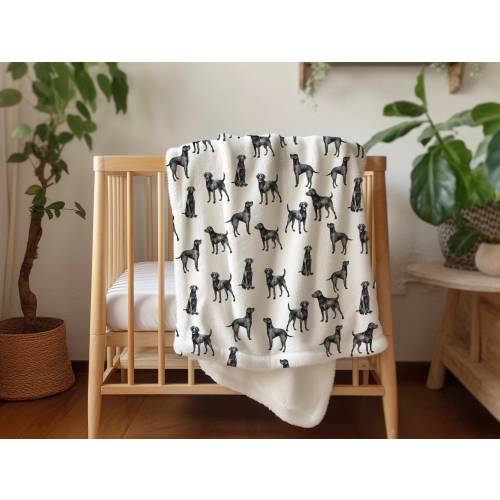 Black Lab Baby Blanket - New Baby Gift - Dog Lover - Baby shower gift - Dog Nursery Decor - Dog Blanket - Puppy Nursery - Labrador