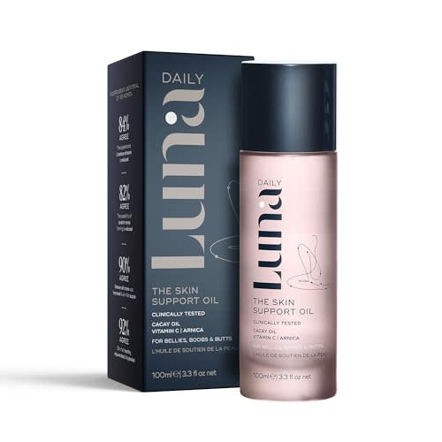 Luna Daily Skin Support Oil for Stretch Marks | Hydrating & Nourishing Body Oil | Reduces Appearance of Stretch Marks, Safe for Sensitive Skin, Pregnancy-Safe Formula, 3.4 fl oz