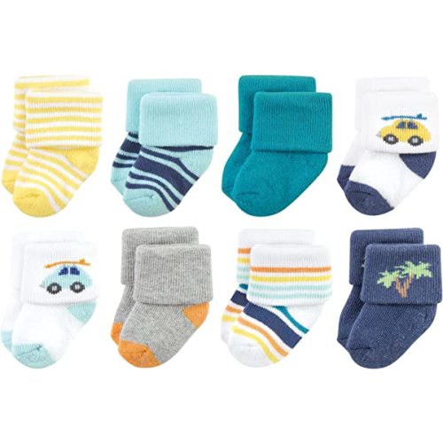 Hudson Baby Baby Girls' Cotton Rich Newborn and Terry Socks