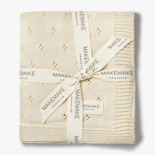 Organic Baby Blanket Knit Pointelle - Vanilla