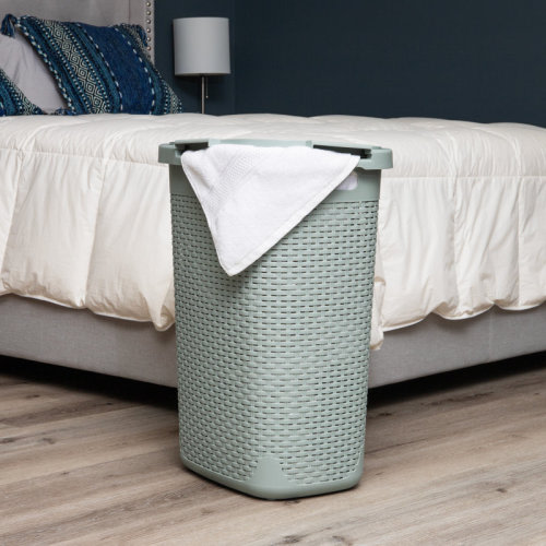 Mind Reader 50L Slim Laundry Hamper, Clothes Basket, Lid, Plastic & Reviews | Wayfair