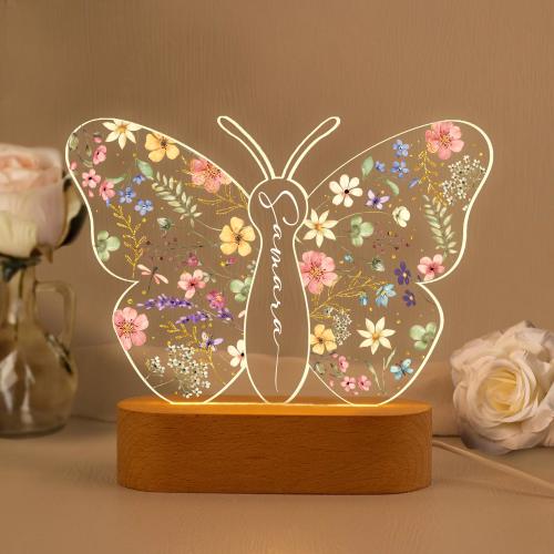 Personalized Butterfly Night Light for Girls – Custom Baby Room Decor, Butterfly Baby Gift, Unique Gifts for Two Year Old Toddler