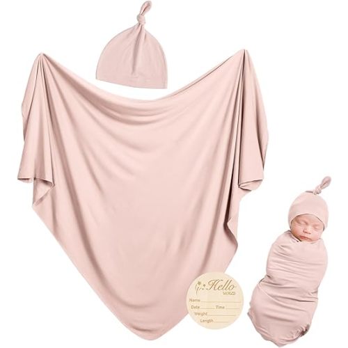 Rayon Made from Bamboo Newborn Swaddle Blanket Set Baby Clothes Outfit 35 x 35 Inch